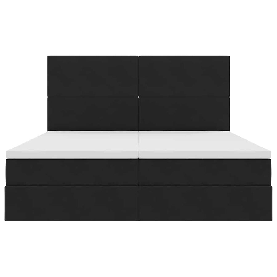 Bed met LED-stripverlichting Zwart 180 x 200 cm Fluweel