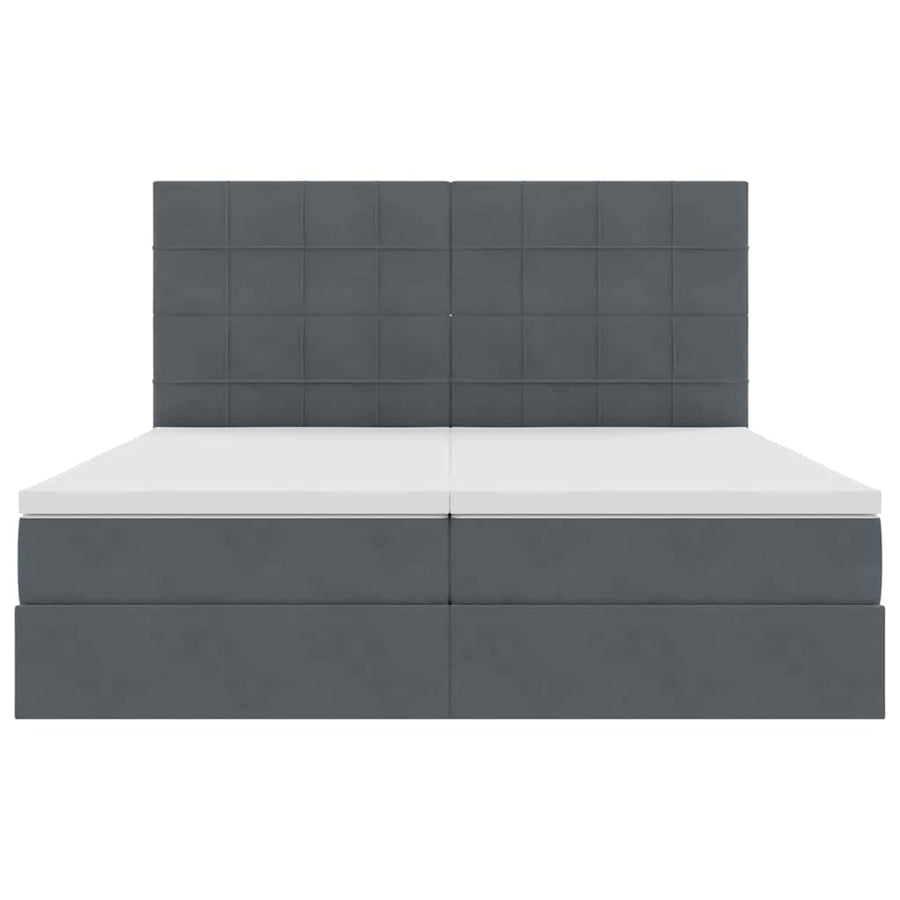 Bed met LED-stripverlichting Donkergrijs 180 x 200 cm Fluweel