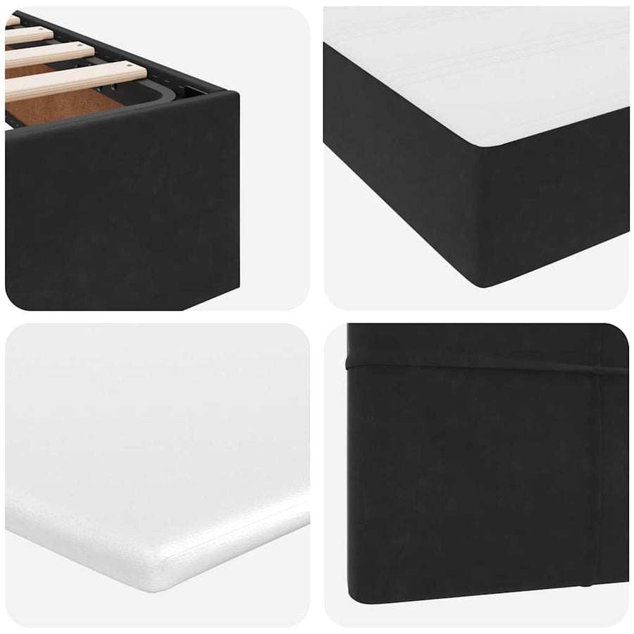 Bed met LED-stripverlichting Zwart 180 x 200 cm Fluweel