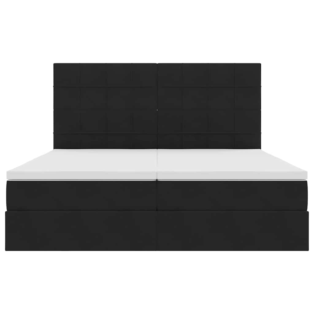 Bed met LED-stripverlichting Zwart 180 x 200 cm Fluweel