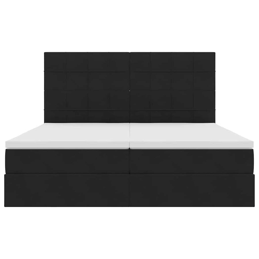 Bed met LED-stripverlichting Zwart 180 x 200 cm Fluweel