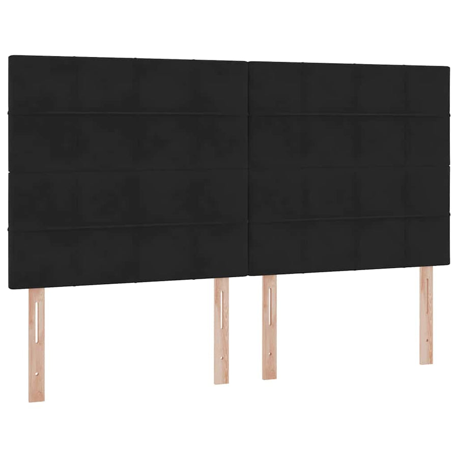 Bed met LED-stripverlichting Zwart 180 x 200 cm Fluweel
