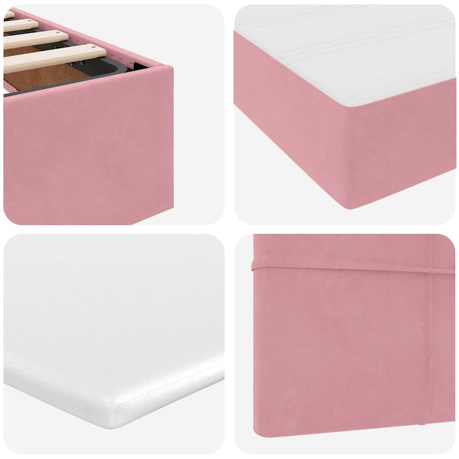 Bed met LED-stripverlichting Roze 180 x 200 cm Fluweel