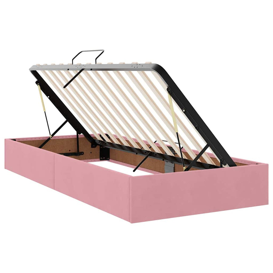 Bed met LED-stripverlichting Roze 180 x 200 cm Fluweel