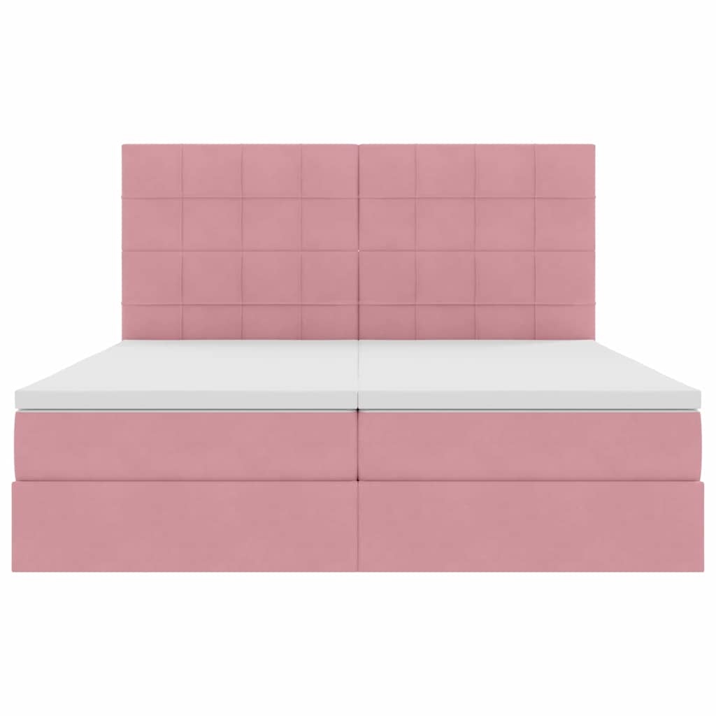 Bed met LED-stripverlichting Roze 200 x 200 cm Fluweel