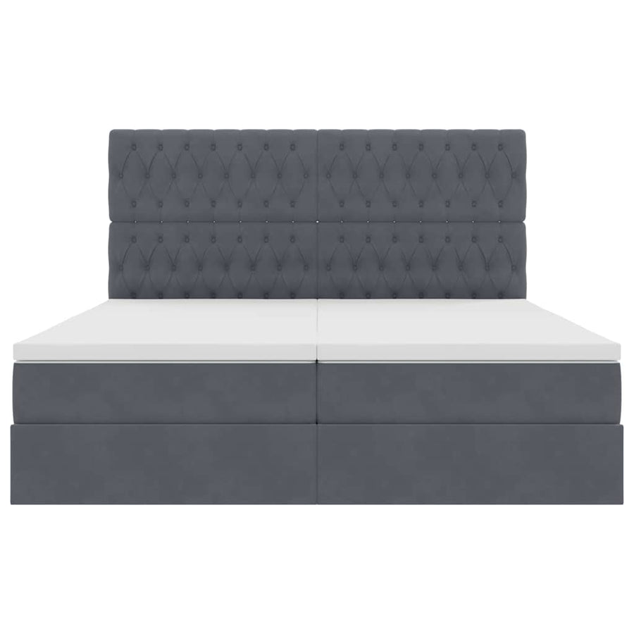 Bed met LED-stripverlichting Donkergrijs 180 x 200 cm Fluweel