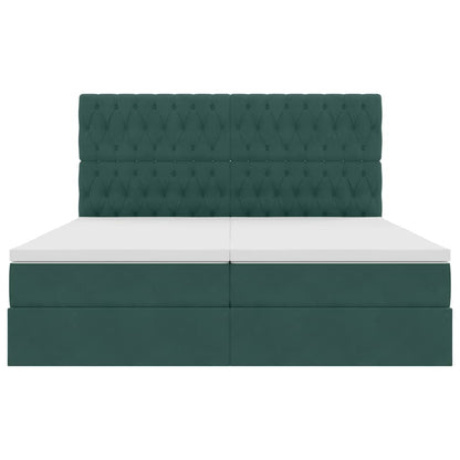 Bed met LED-stripverlichting Donkergroen 180 x 200 cm Fluweel