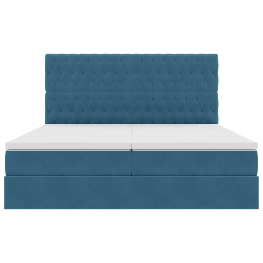 LED Opslagbed met Matras Donkerblauw 180 x 200 cm Fluweel