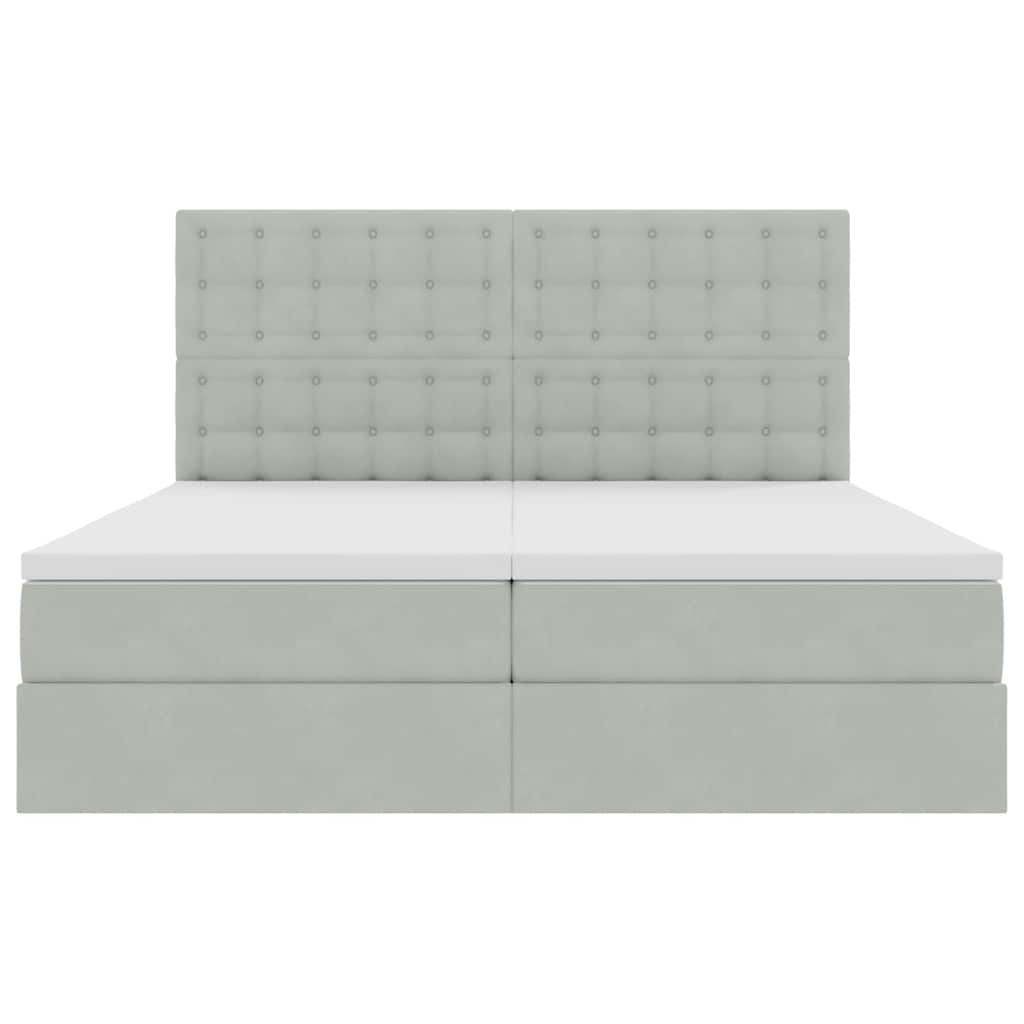 Bed met LED-stripverlichting Lichtgrijs 180 x 200 cm Fluweel