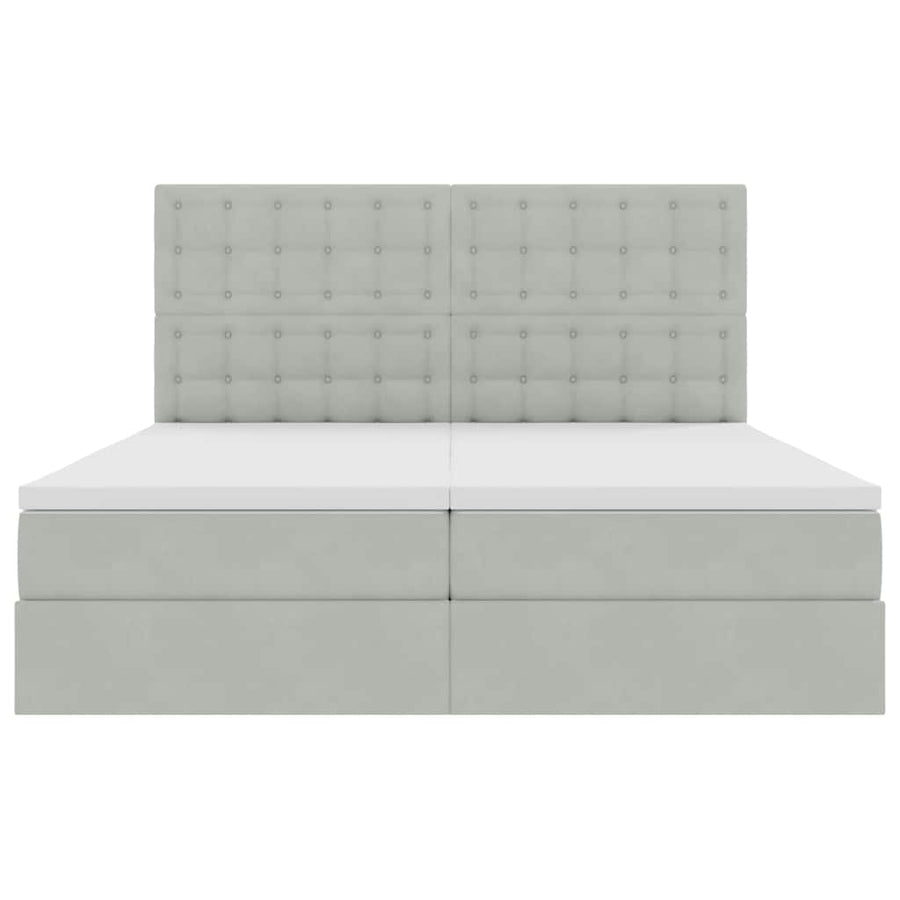 Bed met LED-stripverlichting Lichtgrijs 180 x 200 cm Fluweel