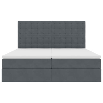 Bed met LED-stripverlichting Donkergrijs 200 x 200 cm Fluweel