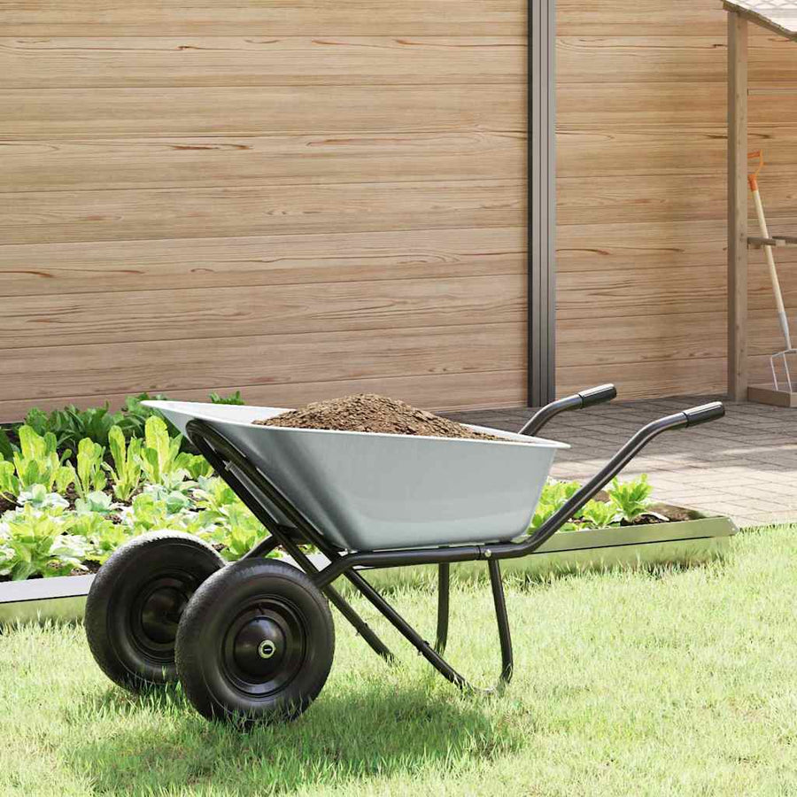 Kruiwagen Zilver en Zwart 137 x 60 x 65,5 cm Staal