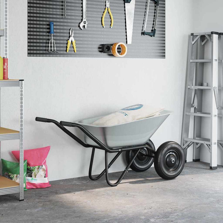 Kruiwagen Zilver en Zwart 137 x 60 x 65,5 cm Staal