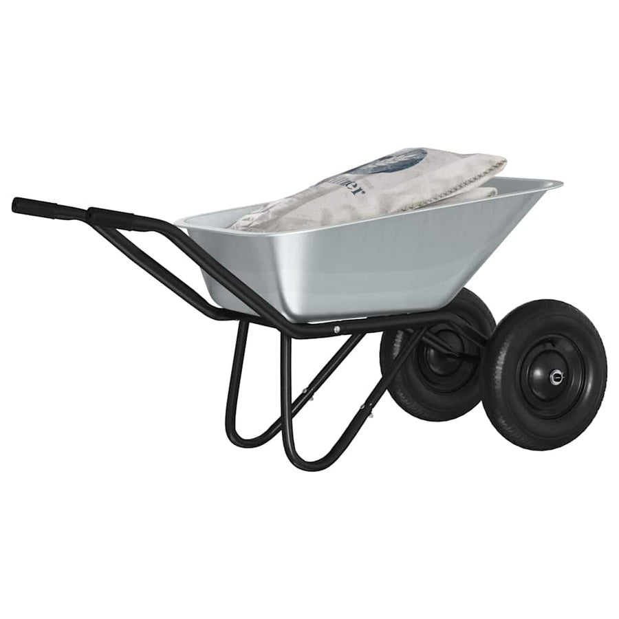 Kruiwagen Zilver en Zwart 137 x 60 x 65,5 cm Staal