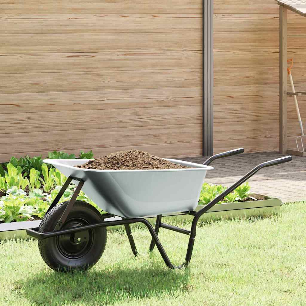 Kruiwagen Zilver en Zwart 141 x 60 x 57 cm Staal