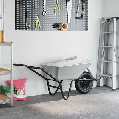 Kruiwagen Zilver en Zwart 141 x 60 x 57 cm Staal