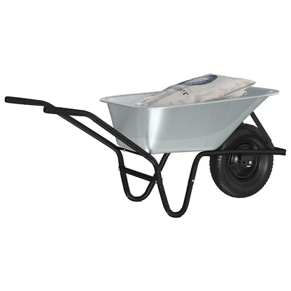 Kruiwagen Zilver en Zwart 141 x 60 x 57 cm Staal