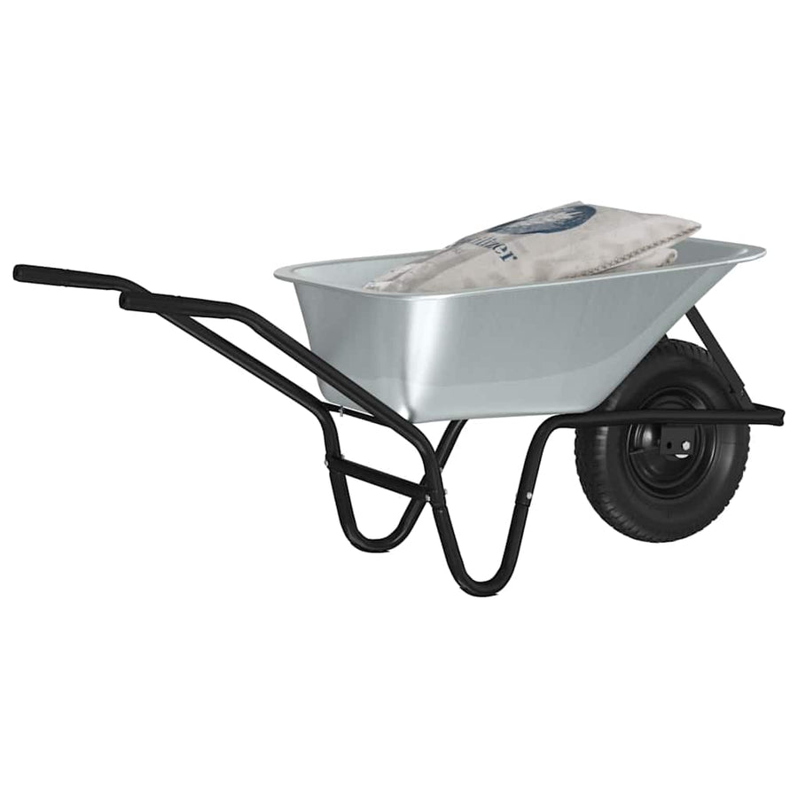 Kruiwagen Zilver en Zwart 141 x 60 x 57 cm Staal