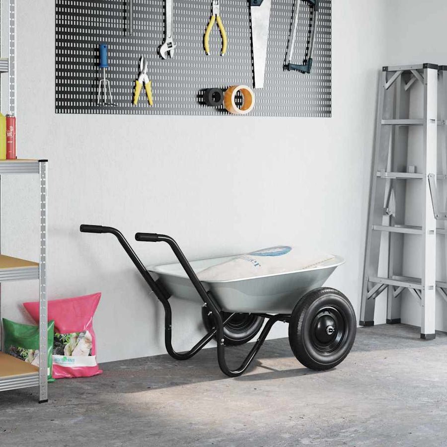 Kruiwagen Zilver en Zwart 124 x 73 x 65 cm Staal