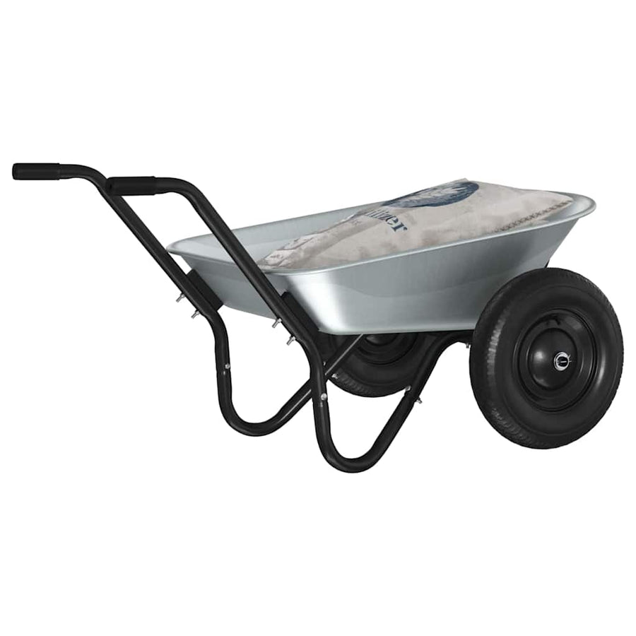 Kruiwagen Zilver en Zwart 124 x 73 x 65 cm Staal