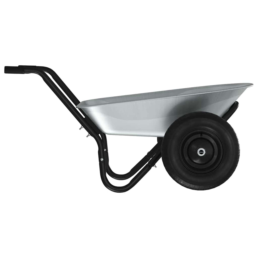 Kruiwagen Zilver en Zwart 124 x 73 x 65 cm Staal