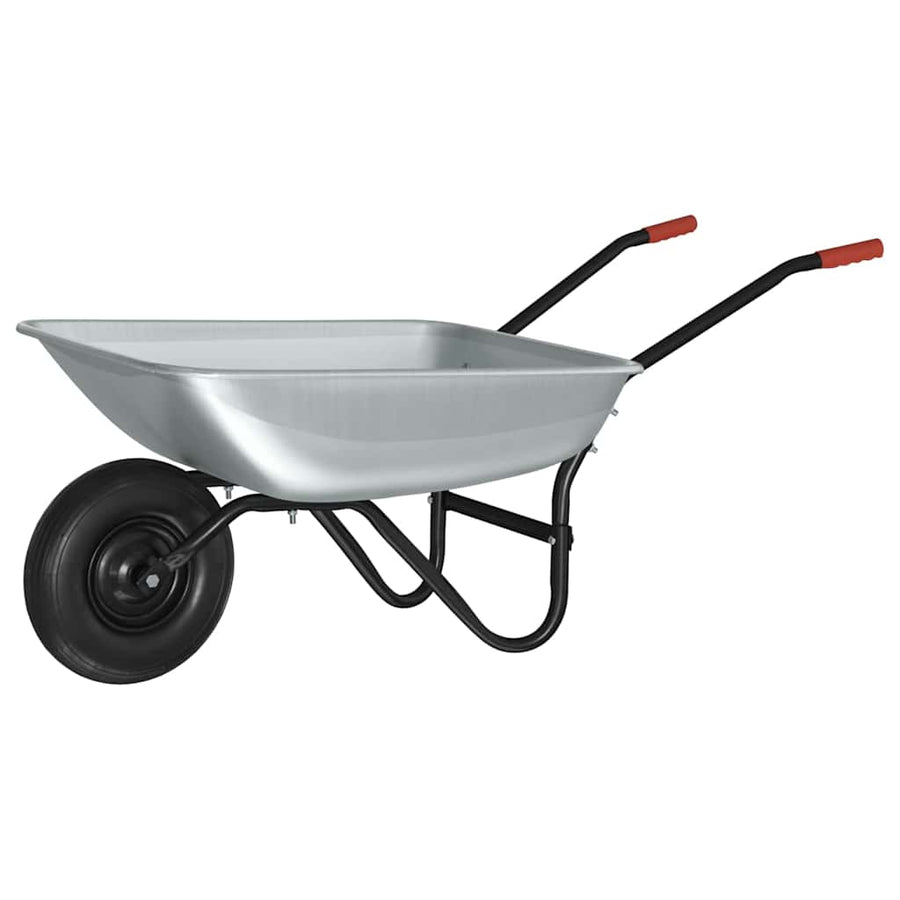 Kruiwagen Zilver en Zwart 133 x 62,5 x 58 cm Staal