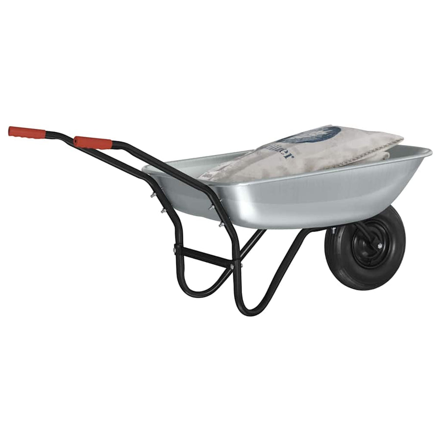 Kruiwagen Zilver en Zwart 133 x 62,5 x 58 cm Staal