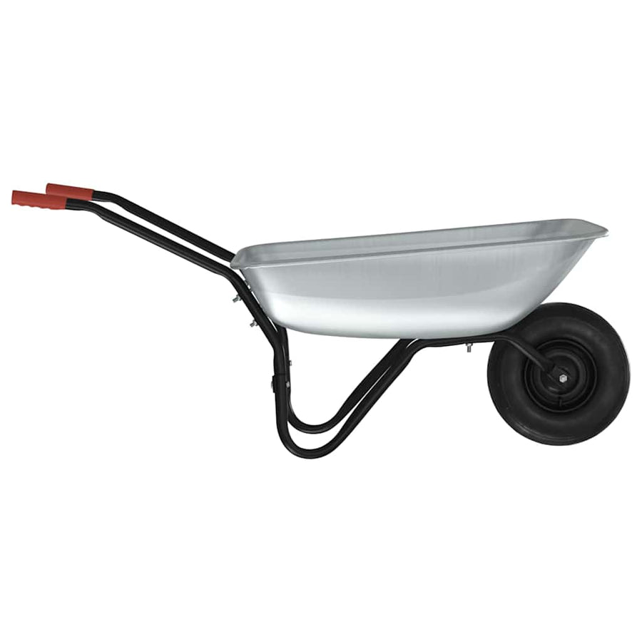 Kruiwagen Zilver en Zwart 133 x 62,5 x 58 cm Staal