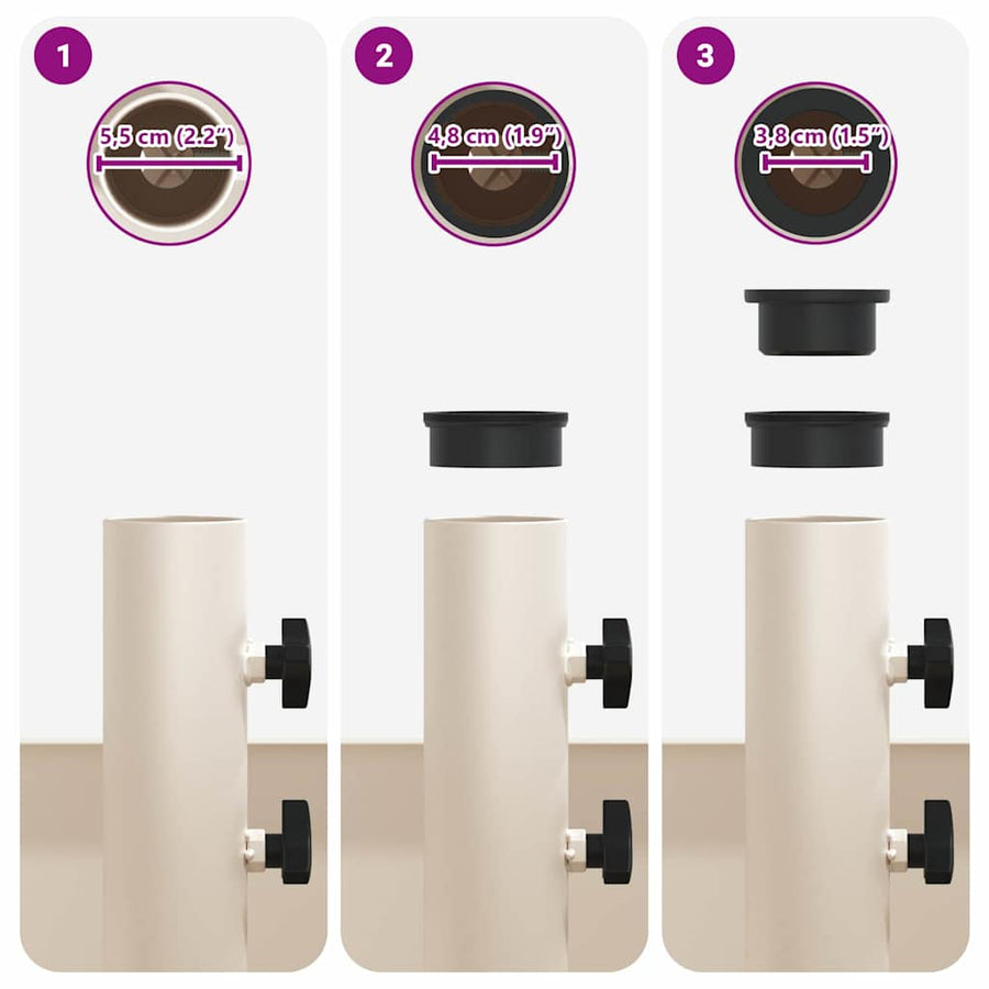 Parasolvoet 45 X 45 X 45 Cm Staal Wit
