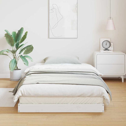 Bedframe Wit 213.5 x 104 x 9 cm Massief grenenhout