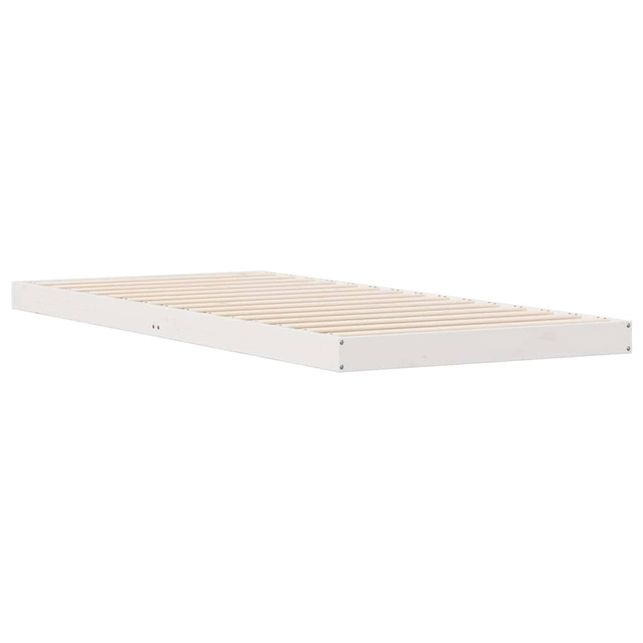Bedframe Wit 213.5 x 104 x 9 cm Massief grenenhout