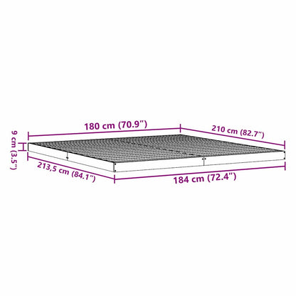 Bedframe Wit 213.5 x 104 x 9 cm Massief grenenhout