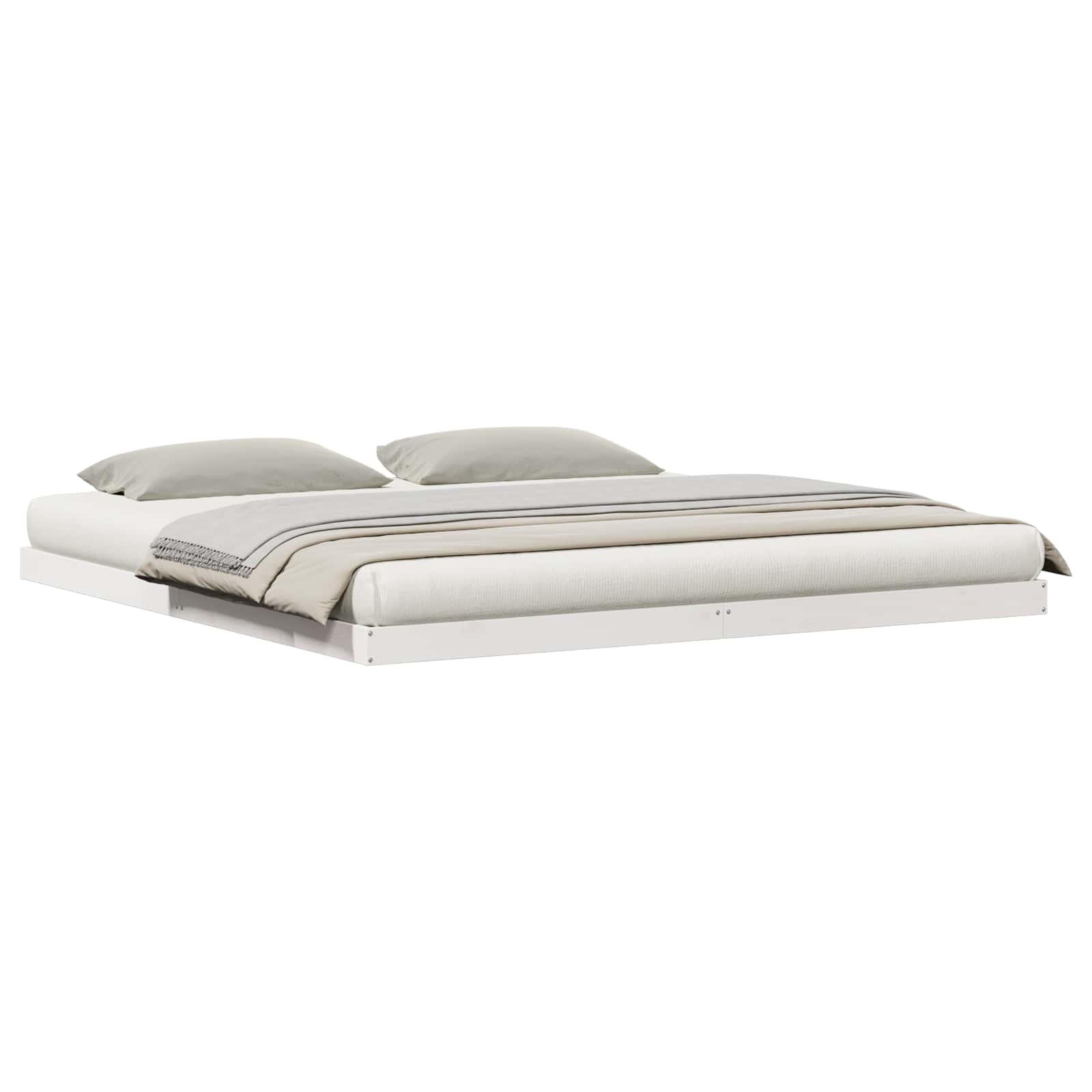 Bedframe Wit 213.5 x 104 x 9 cm Massief grenenhout