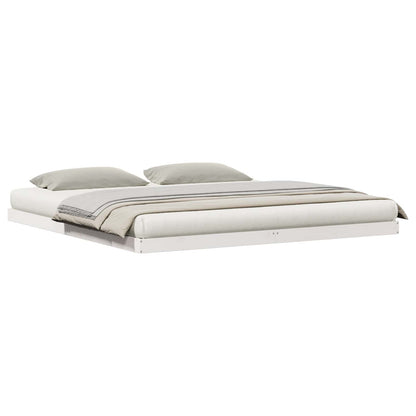 Bedframe Wit 213.5 x 104 x 9 cm Massief grenenhout