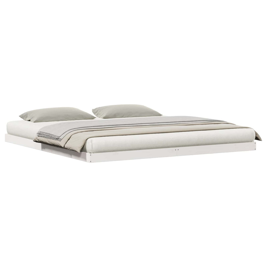 Bedframe Wit 213.5 x 104 x 9 cm Massief grenenhout