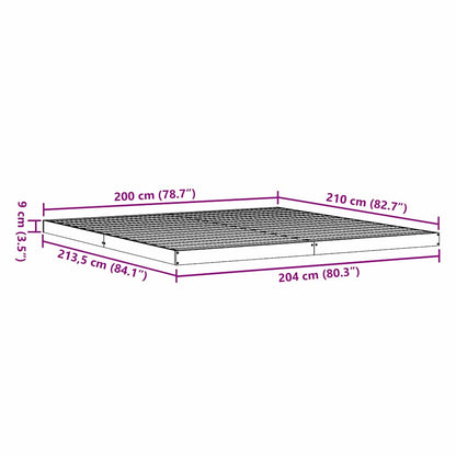 Bedframe Wit 213.5 x 104 x 9 cm Massief grenenhout
