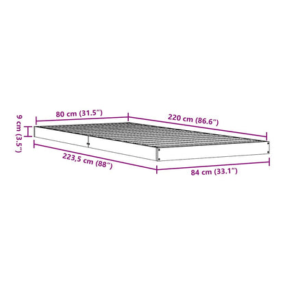 Bedframe Naturel 213.5 x 104 x 9 cm Massief grenenhout