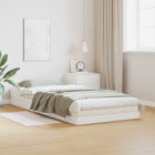 Bedframe 223.5x84x9 cm massief grenenhout wit