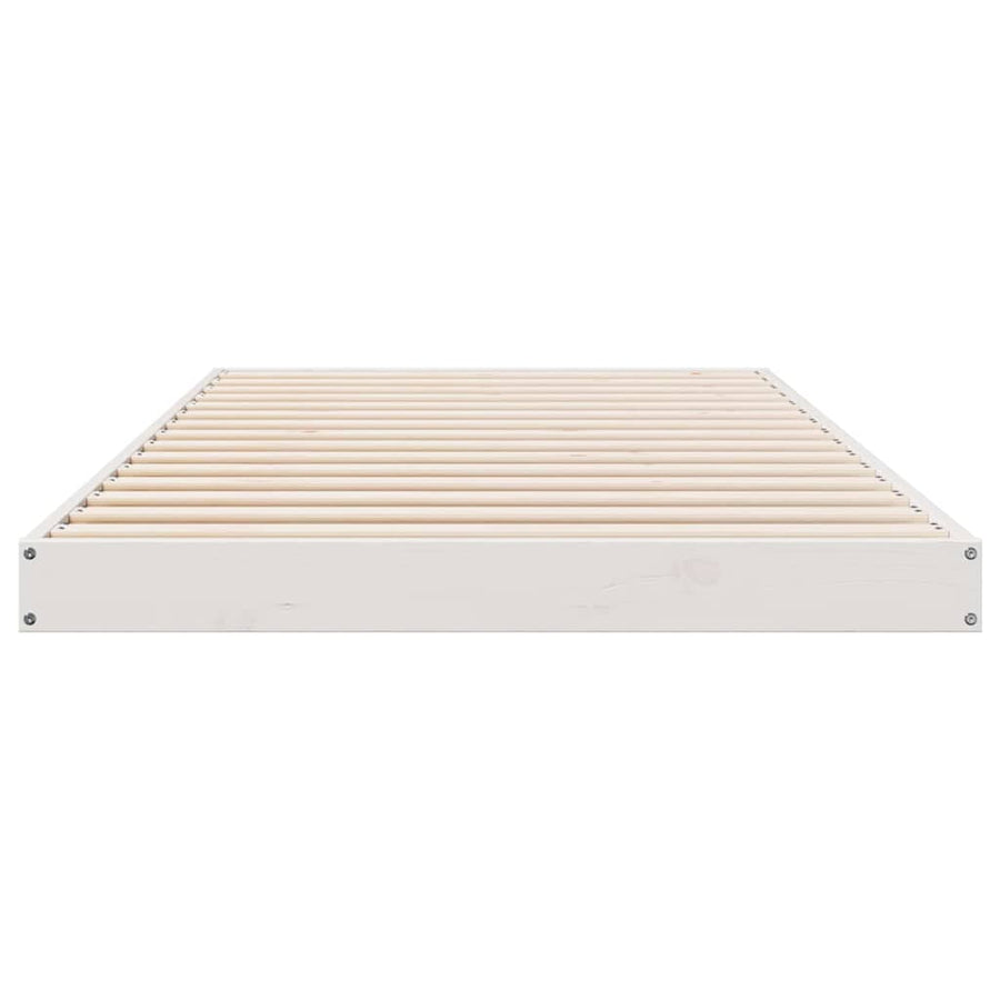 Bedframe Wit 213.5 x 104 x 9 cm Massief grenenhout