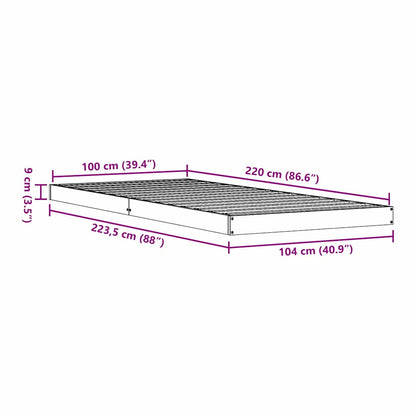 Bedframe Naturel 213.5 x 104 x 9 cm Massief grenenhout