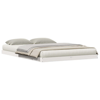 Bedframe Wit 213.5 x 104 x 9 cm Massief grenenhout