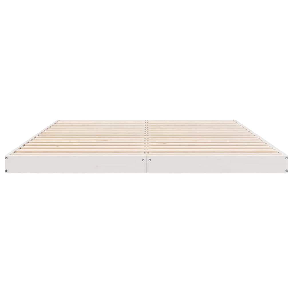 Bedframe Wit 213.5 x 104 x 9 cm Massief grenenhout