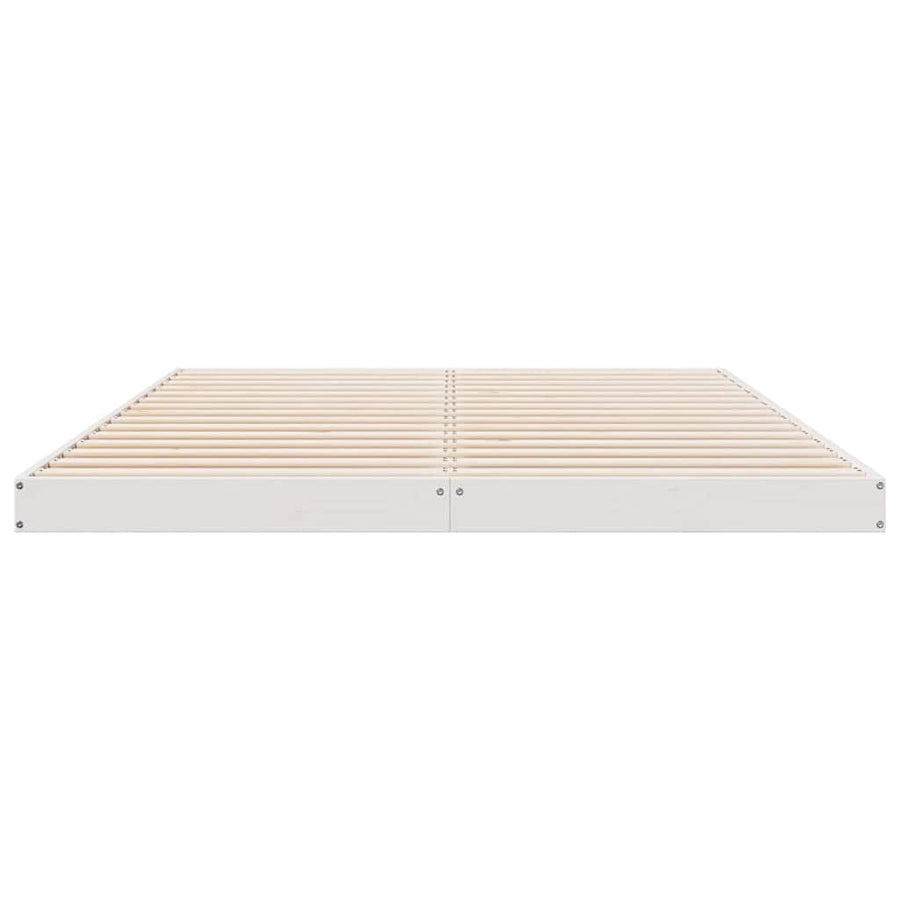 Bedframe Wit 213.5 x 104 x 9 cm Massief grenenhout
