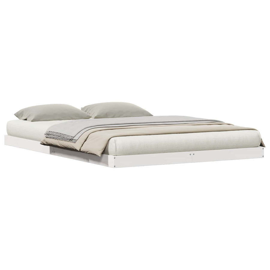 Bedframe Wit 213.5 x 104 x 9 cm Massief grenenhout