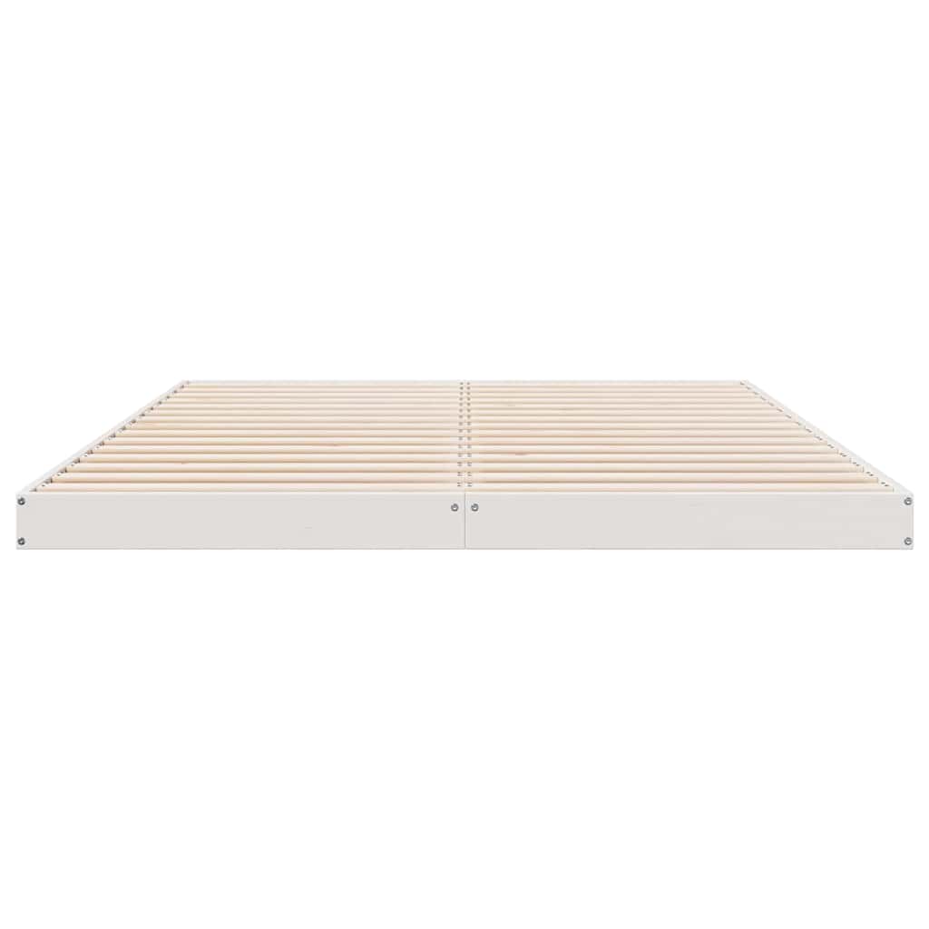 Bedframe Wit 213.5 x 104 x 9 cm Massief grenenhout