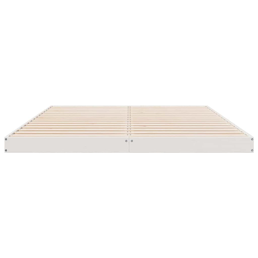 Bedframe Wit 213.5 x 104 x 9 cm Massief grenenhout