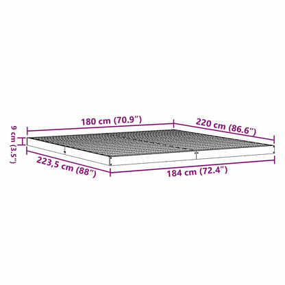 Bedframe Naturel 213.5 x 104 x 9 cm Massief grenenhout