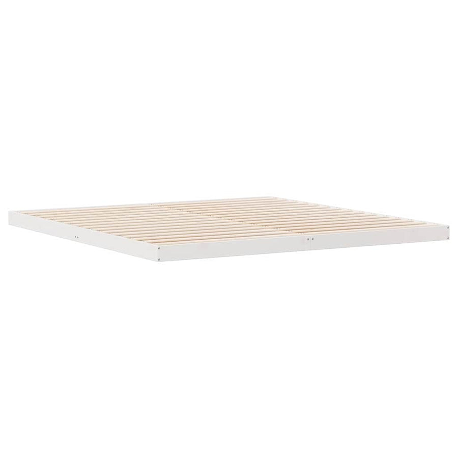 Bedframe Wit 213.5 x 104 x 9 cm Massief grenenhout