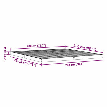 Bedframe Wit 213.5 x 104 x 9 cm Massief grenenhout