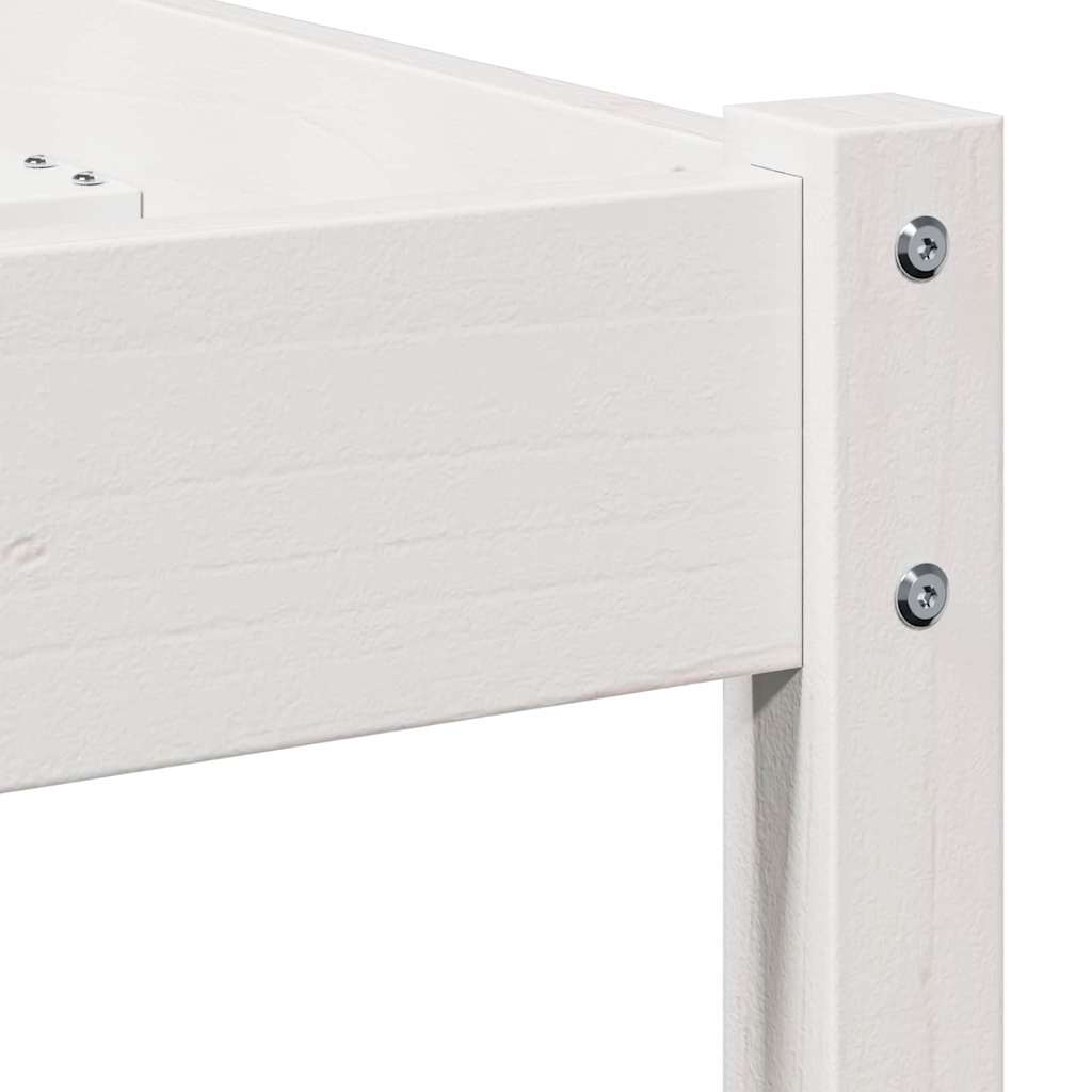 Bedframe Wit 215,5 x 85,5 x 69,5 cm Massief Vurenhout